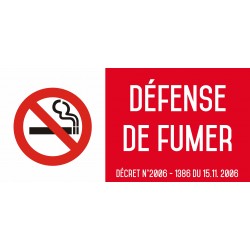 Autocollant vinyl - Défense de fumer - L.200 x H.100 mm